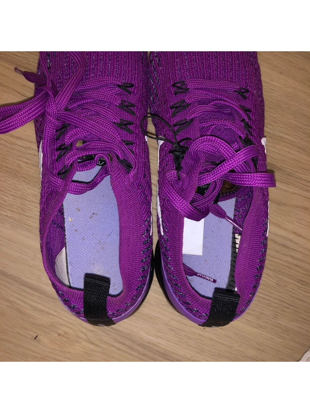 NIKE AIR VAPORMAX FLYKNIT 3 VIVID PURPLE BLACK RUNNING SHOES YOUTH 6 WOMENS 7.5 - Picture 7 of 8
